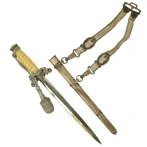 Original German WWII Army Heer Officer Dagger by ALCOSO Works with Hanger and Portepee