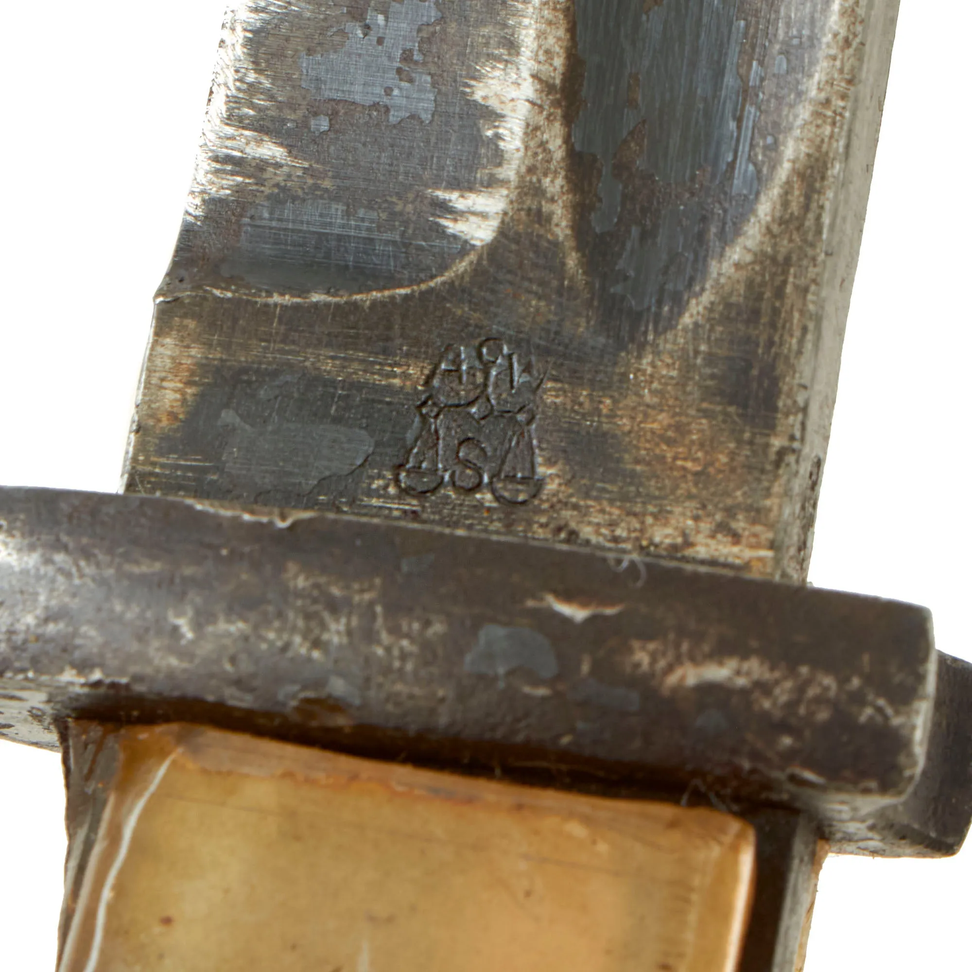 Original German WWII Commercial 98k Bayonet by ALCOSO with US Soldier Custom “Sweetheart” Plexiglass Grips and Scabbard - circa 1940-1943