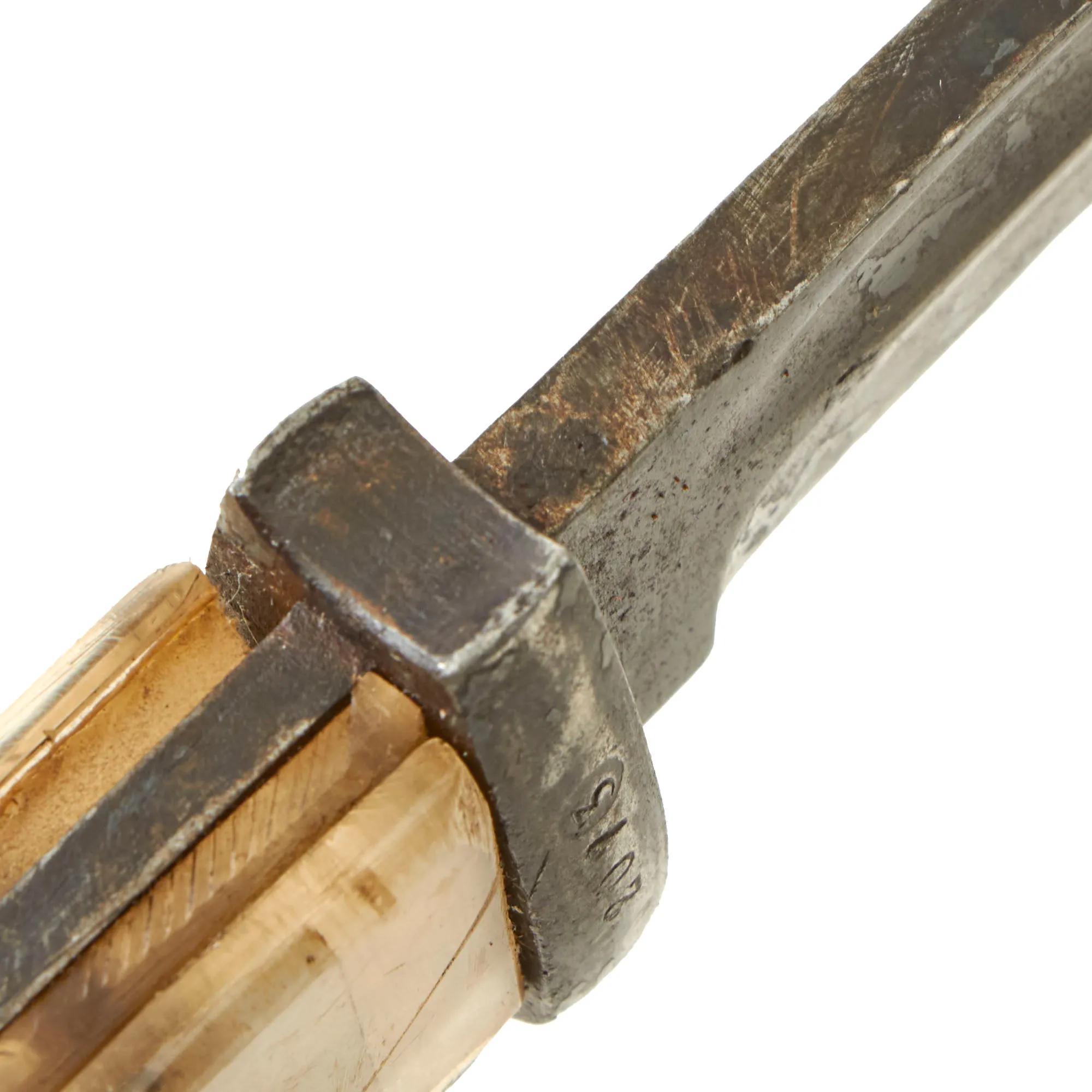 Original German WWII Commercial 98k Bayonet by ALCOSO with US Soldier Custom “Sweetheart” Plexiglass Grips and Scabbard - circa 1940-1943