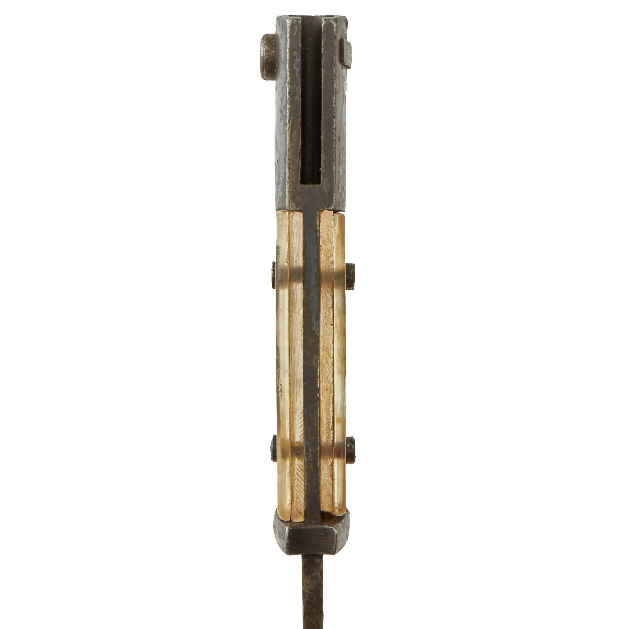 Original German WWII Commercial 98k Bayonet by ALCOSO with US Soldier Custom “Sweetheart” Plexiglass Grips and Scabbard - circa 1940-1943