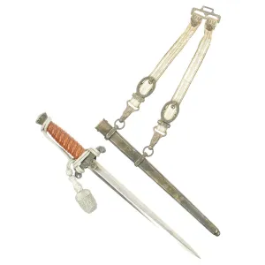 Original German WWII Pre-1940 Army Heer Officer Dagger by Alcoso with Hanger and Portepee