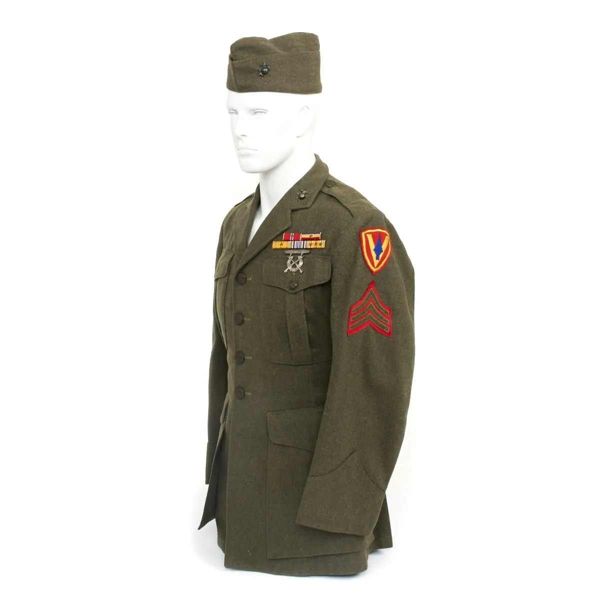 Original U.S. WWII USMC Battle of Iwo Jima Named 5th Marine Division Grouping - Sergeant Romeo J. Lanctot