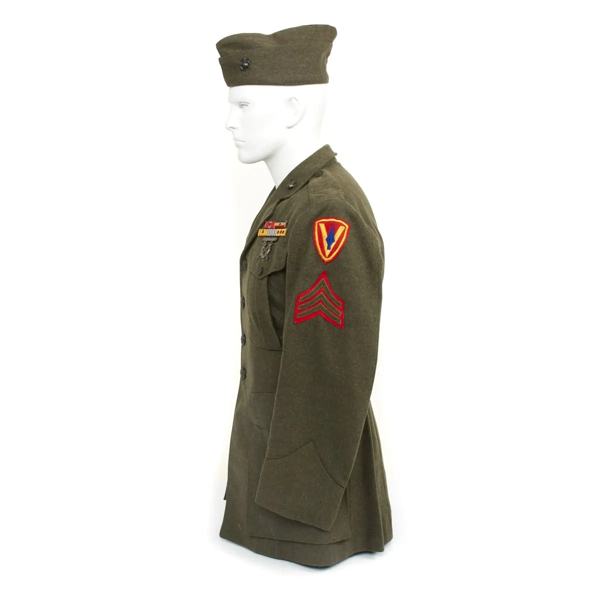 Original U.S. WWII USMC Battle of Iwo Jima Named 5th Marine Division Grouping - Sergeant Romeo J. Lanctot