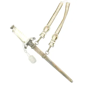 Original WWII German Army Heer Officer High-Lift Dagger by Alcoso with Hanger and Portepee