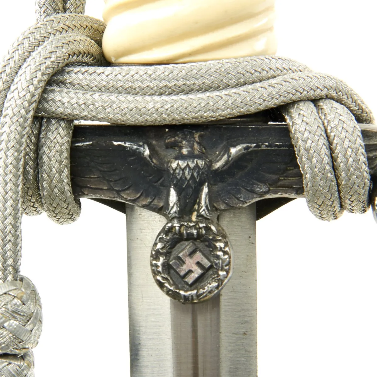 Original WWII German Army Heer Officer High-Lift Dagger by Alcoso with Hanger and Portepee