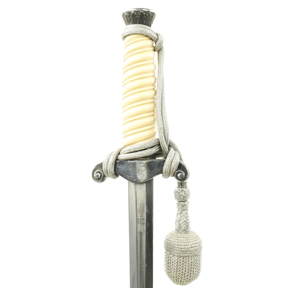 Original WWII German Army Heer Officer High-Lift Dagger by Alcoso with Hanger and Portepee