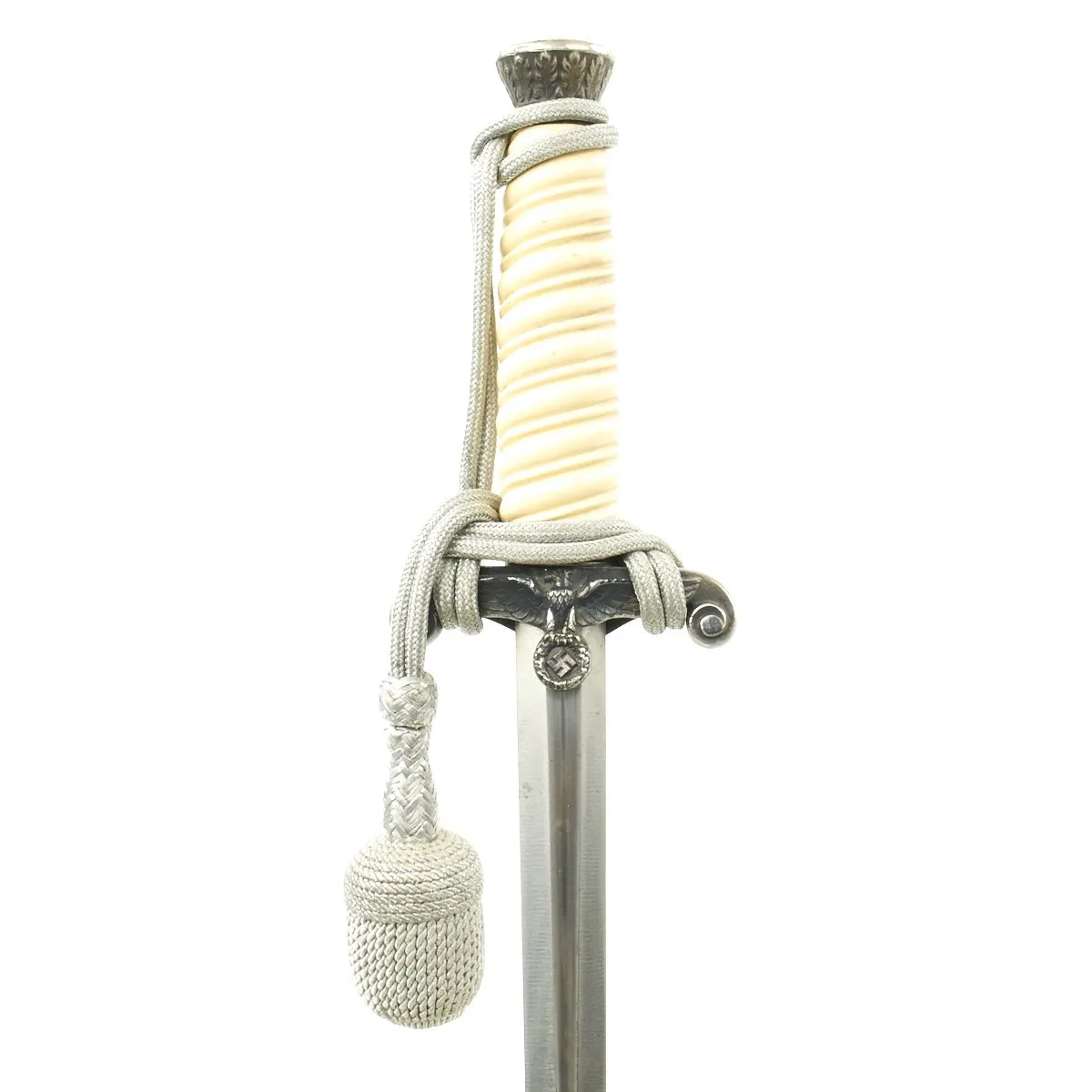 Original WWII German Army Heer Officer High-Lift Dagger by Alcoso with Hanger and Portepee