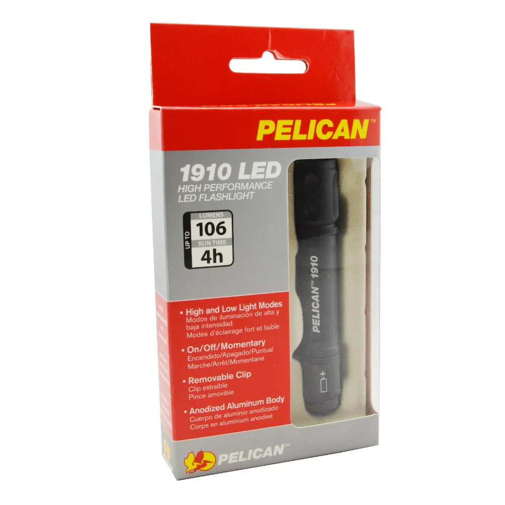 Pelican 1910 Flashlight, Compact LED Pocket Light, Black