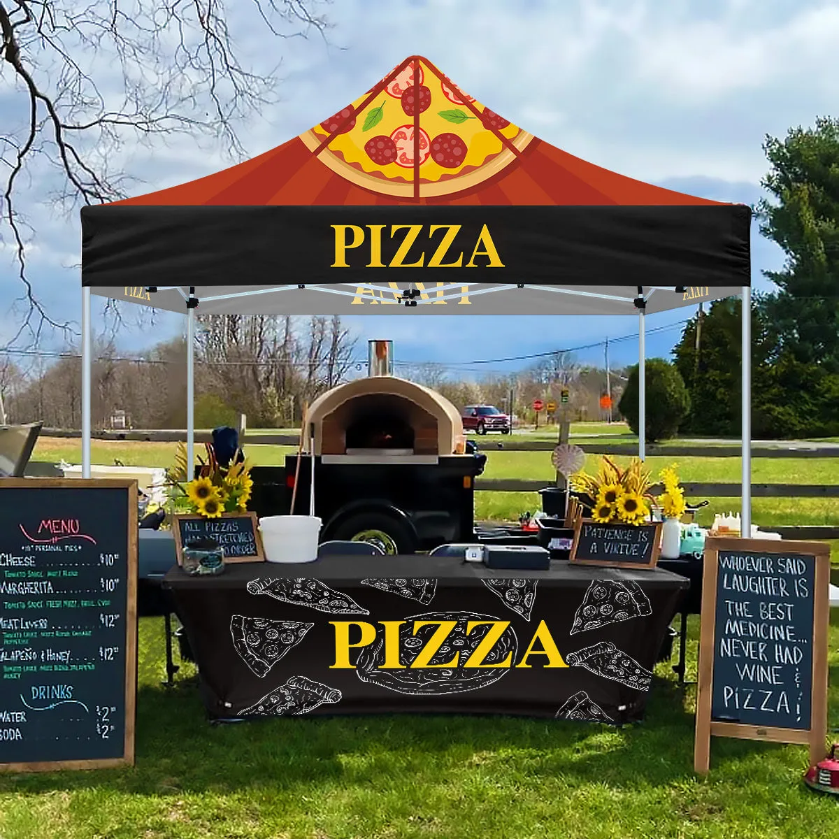 Pizza Tent-ABLEM8CANOPY Pizza Themed Heavy Duty Canopy Tent for Food Vendors