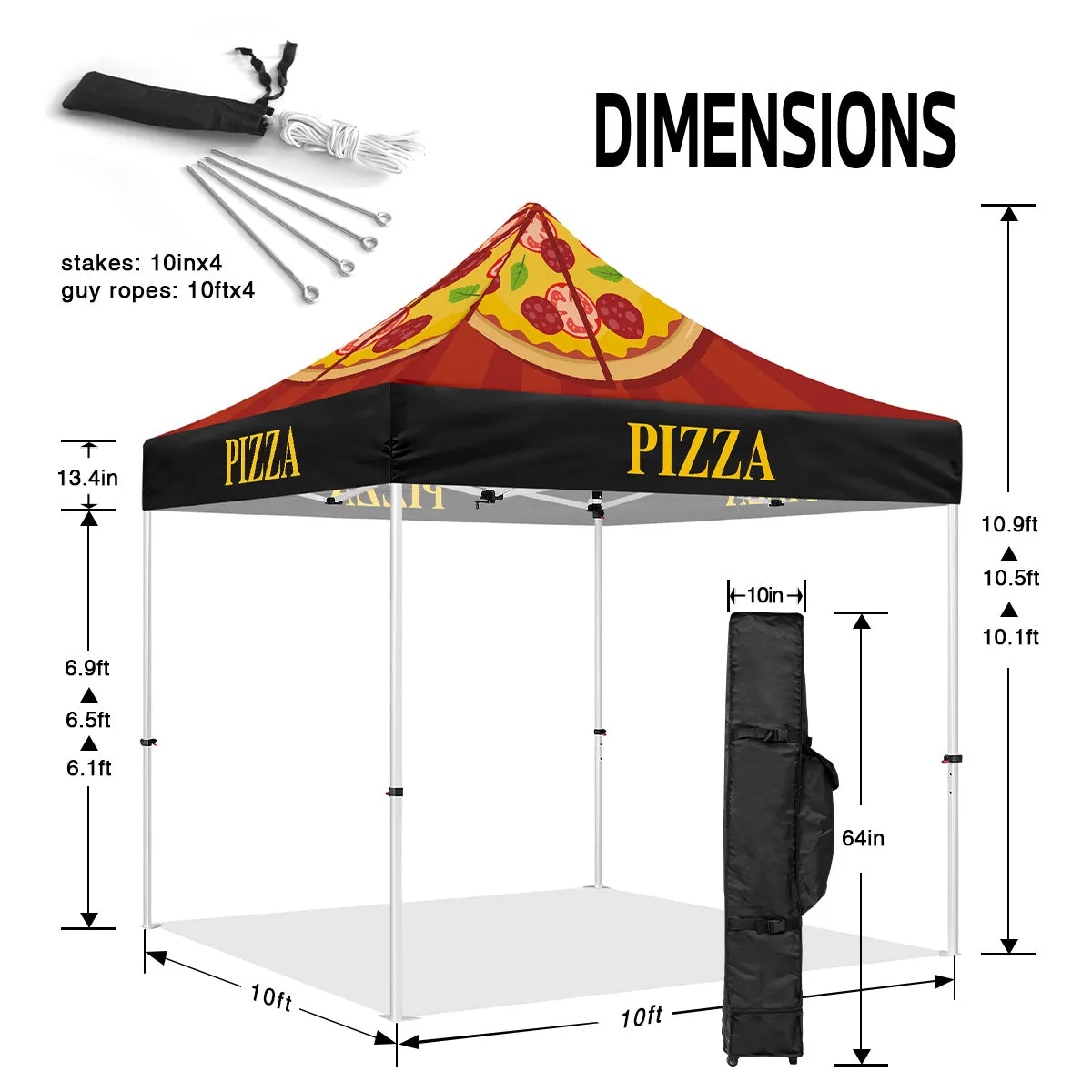 Pizza Tent-ABLEM8CANOPY Pizza Themed Heavy Duty Canopy Tent for Food Vendors
