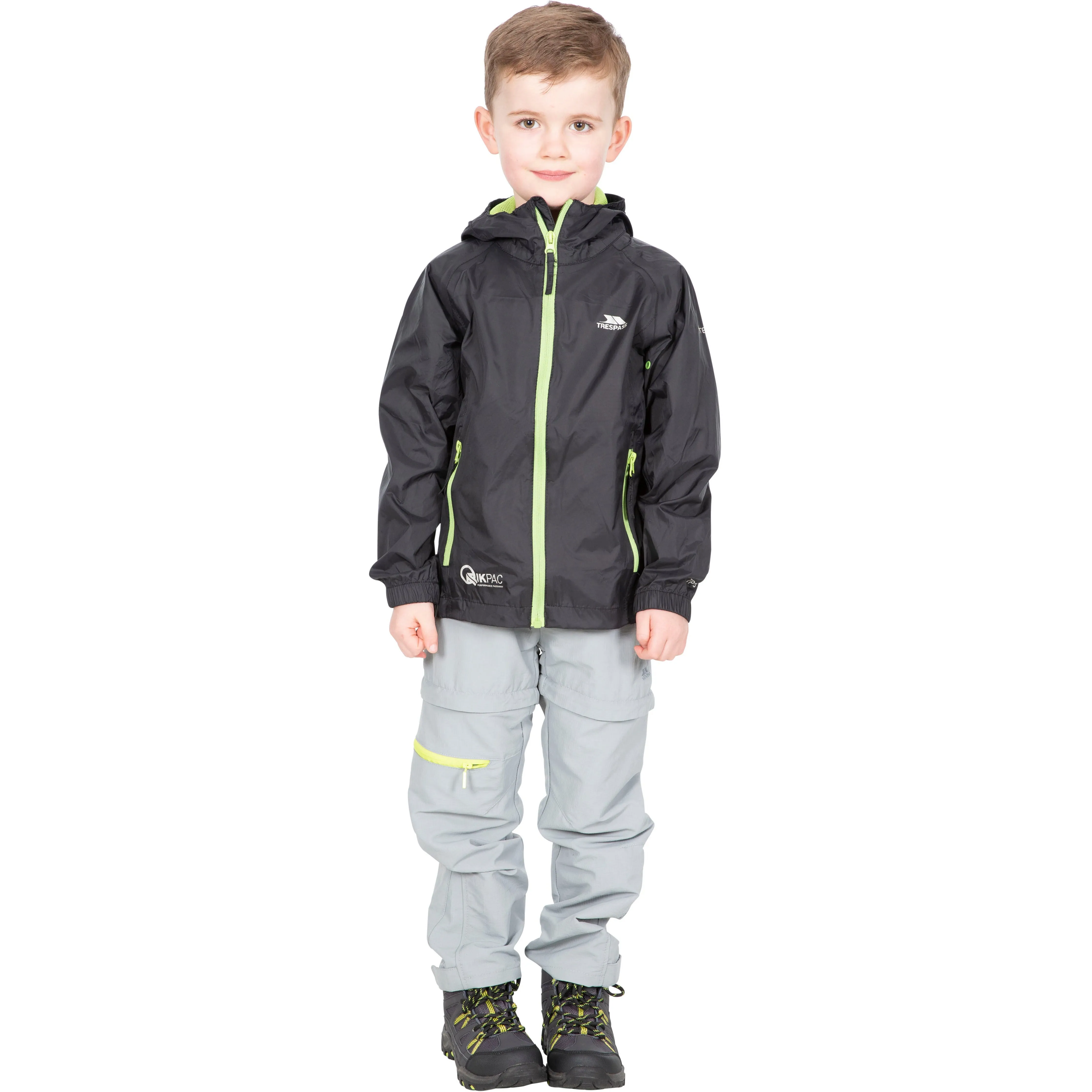 Qikpac Kids Packaway Unpadded Waterproof Jacket in Black