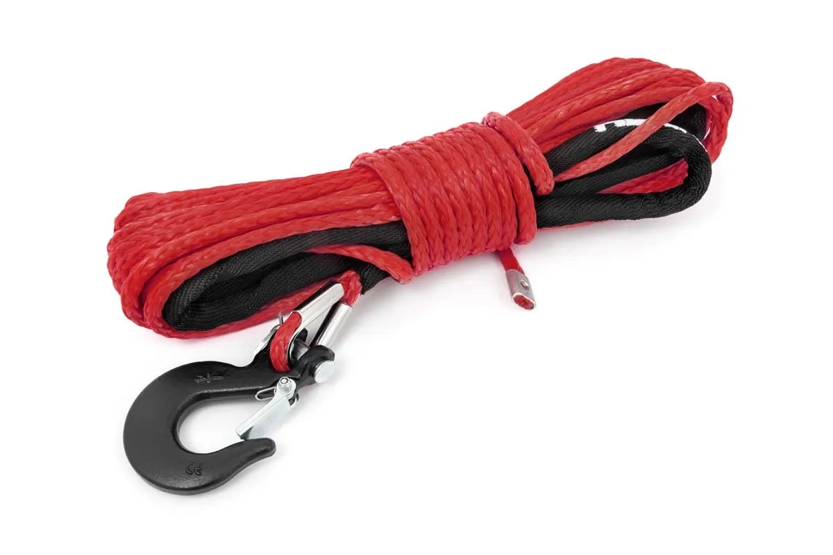 Rough Country RS161 Winch Cable & Synthetic Rope - Synthetic, 7,000 lbs. Pull Rating, 50 ft. Line Length1/4 in. Line Diameter, Red