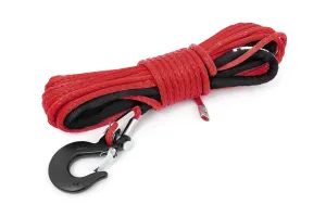 Rough Country RS161 Winch Cable & Synthetic Rope - Synthetic, 7,000 lbs. Pull Rating, 50 ft. Line Length1/4 in. Line Diameter, Red