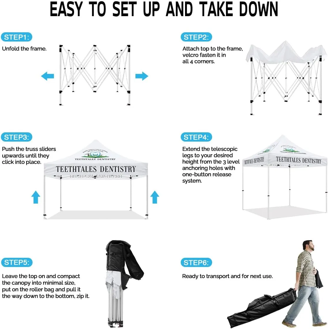 Service Tent-Teethtales Dentistry Best 10x10 Canopy Tent