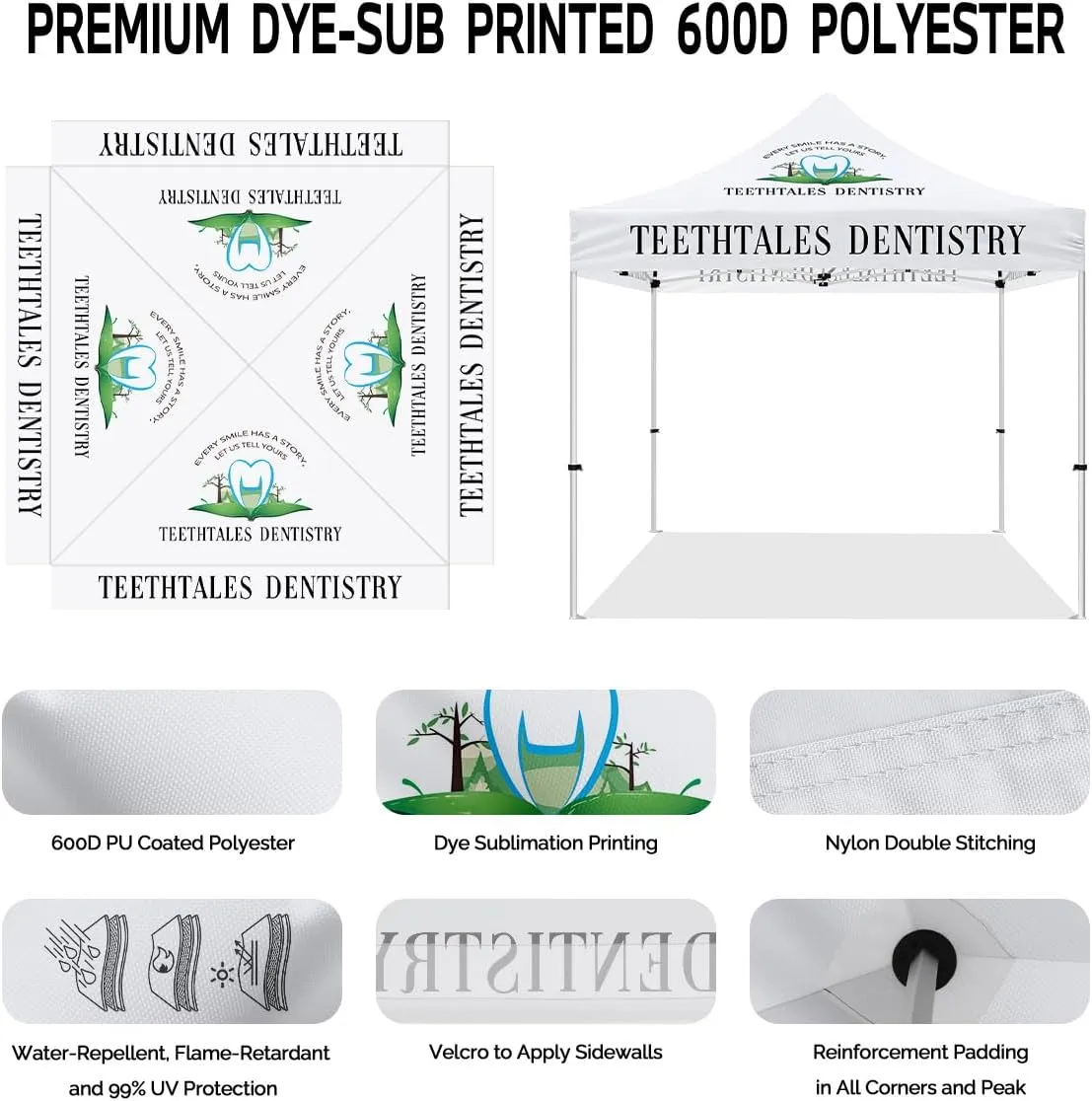 Service Tent-Teethtales Dentistry Best 10x10 Canopy Tent