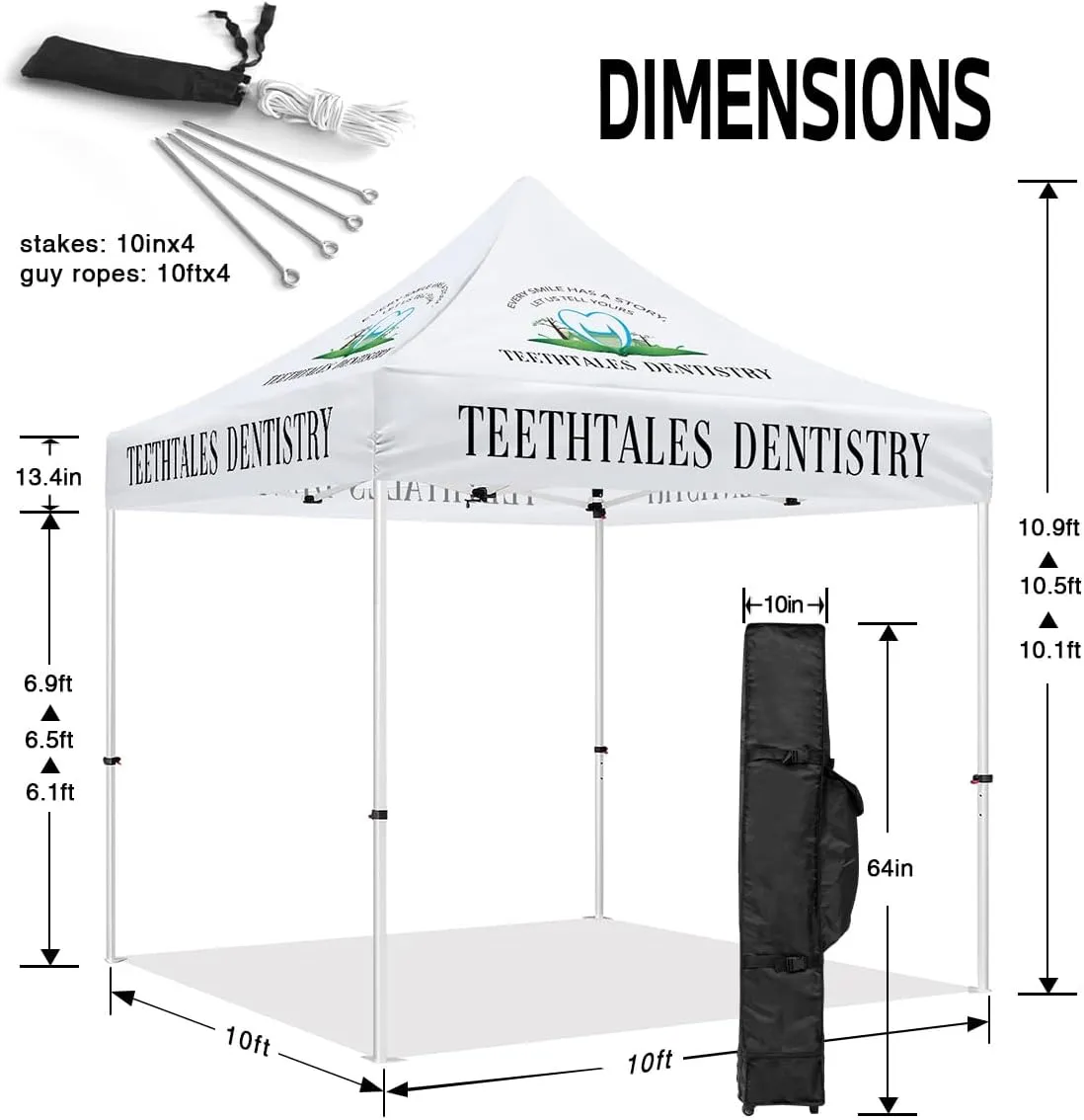 Service Tent-Teethtales Dentistry Best 10x10 Canopy Tent