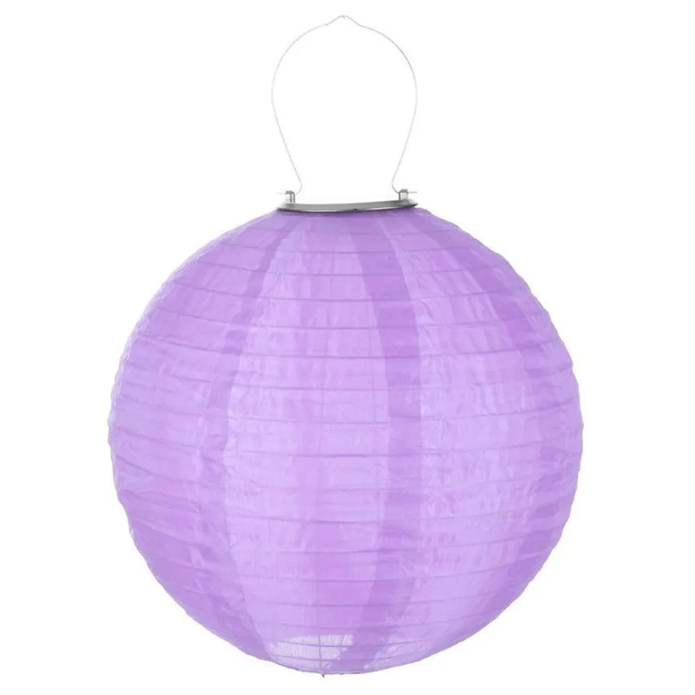 (Set of 10) Ø20cm LED Solar Lantern Outdoor Deco Lamp with Day / Night Sensor (IP55) - Purple