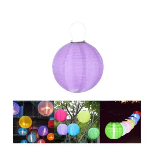 (Set of 10) Ø20cm LED Solar Lantern Outdoor Deco Lamp with Day / Night Sensor (IP55) - Purple