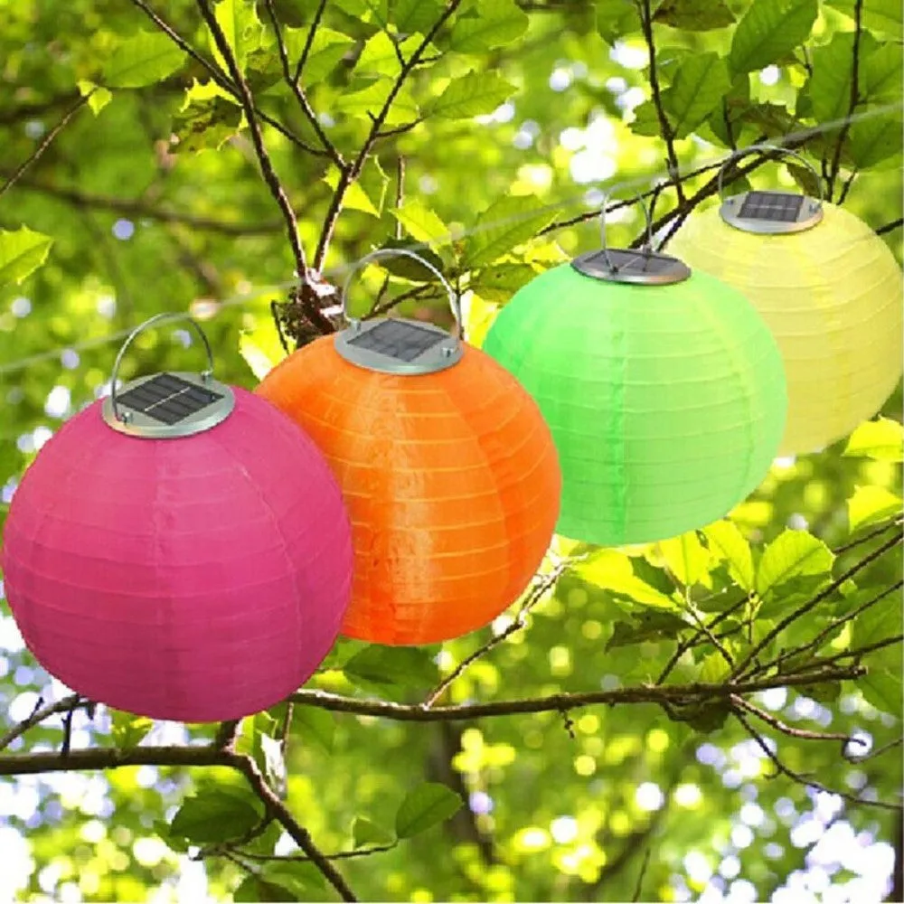 (Set of 10) Ø20cm LED Solar Lantern Outdoor Deco Lamp with Day / Night Sensor (IP55) - Purple