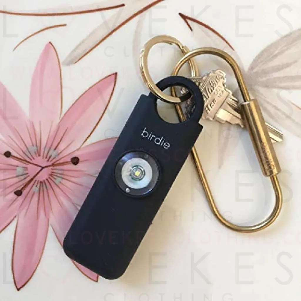 She’s Birdie–The Original Personal Safety Alarm for Women by Women–130dB Siren, Strobe Light and Key Chain in 5 Pop Colors (Charcoal)