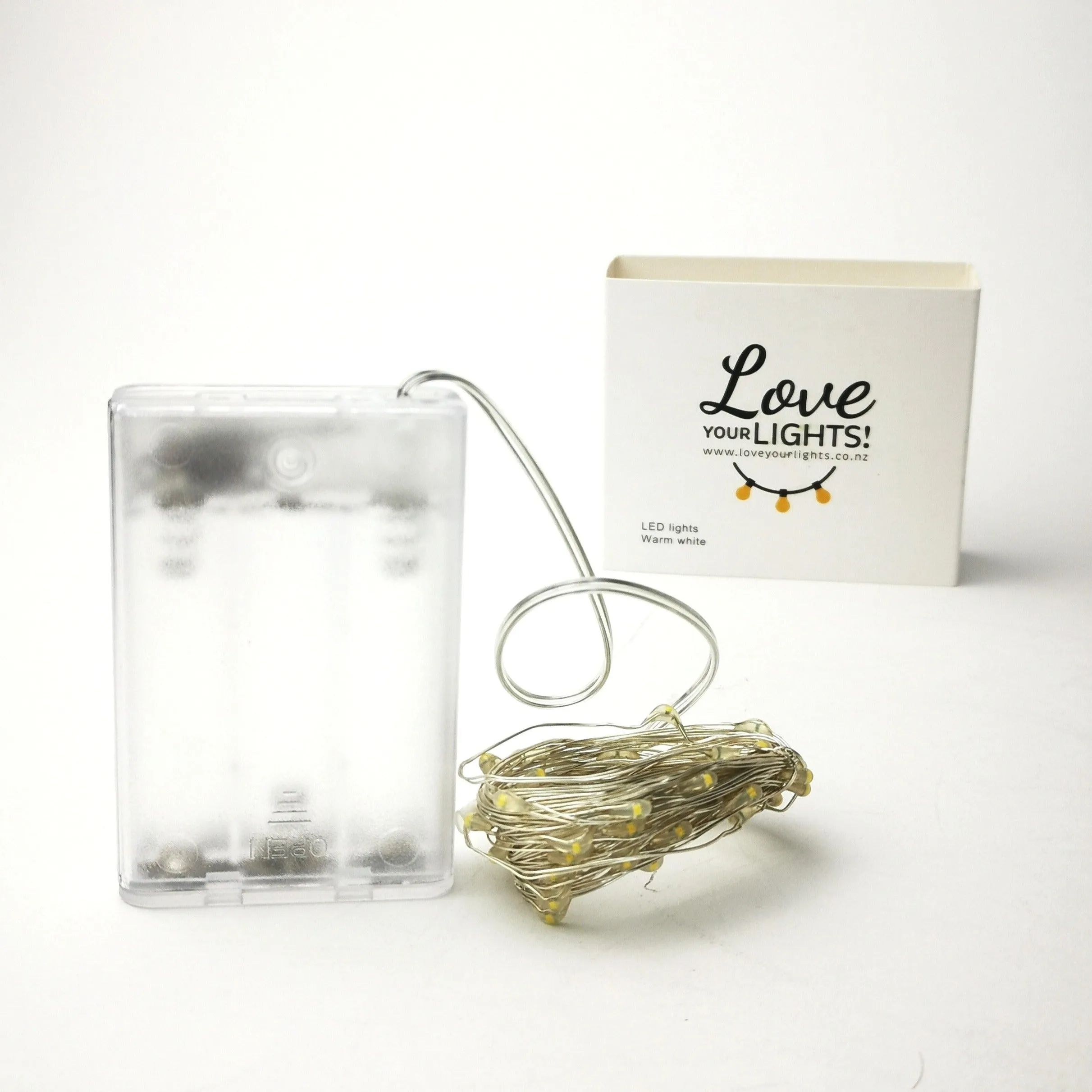 Silver 10m Fairy Lights | Warm White | AA Battery | Decorative Indoor