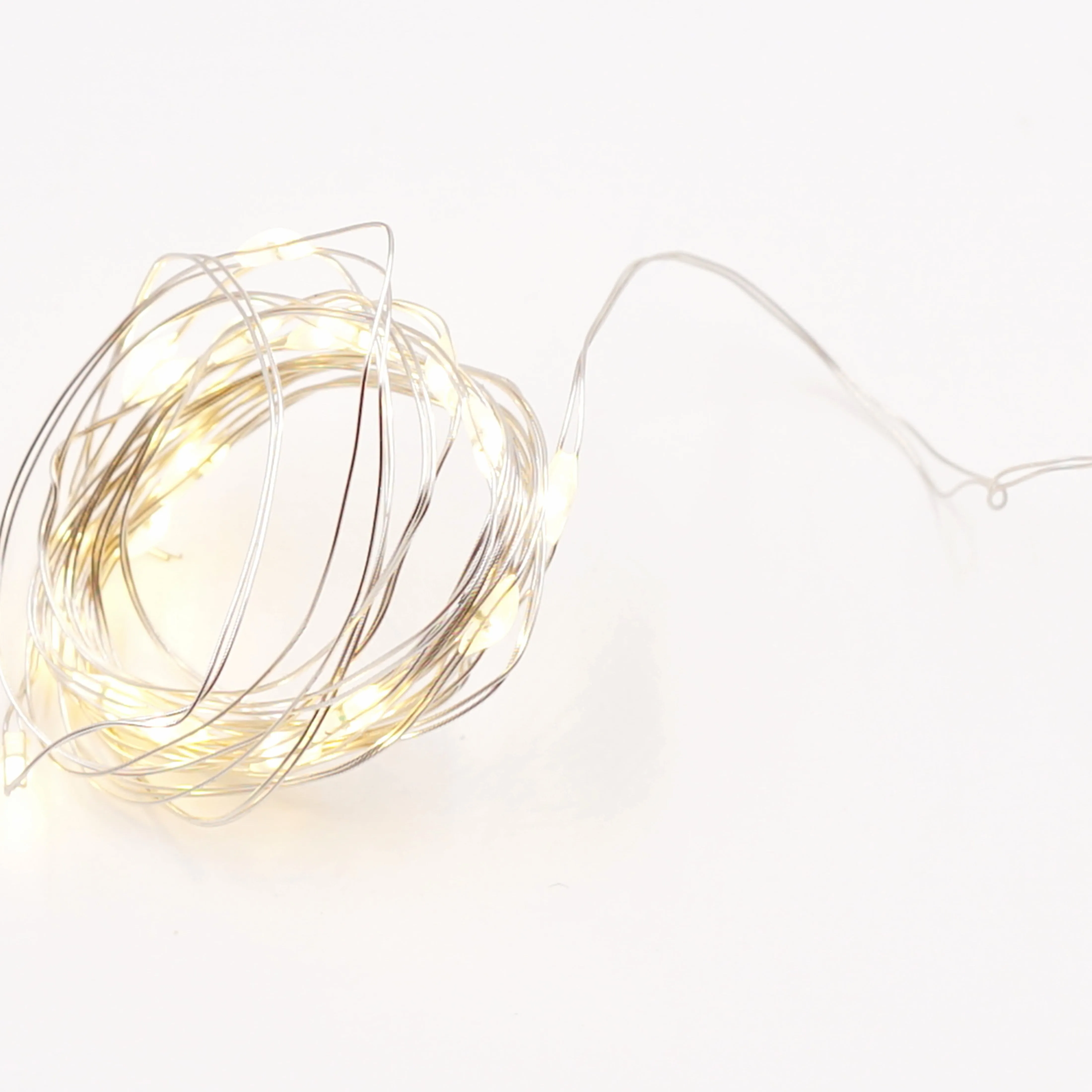 Silver 10m Fairy Lights | White | AA Battery | Decorative Indoor Battery