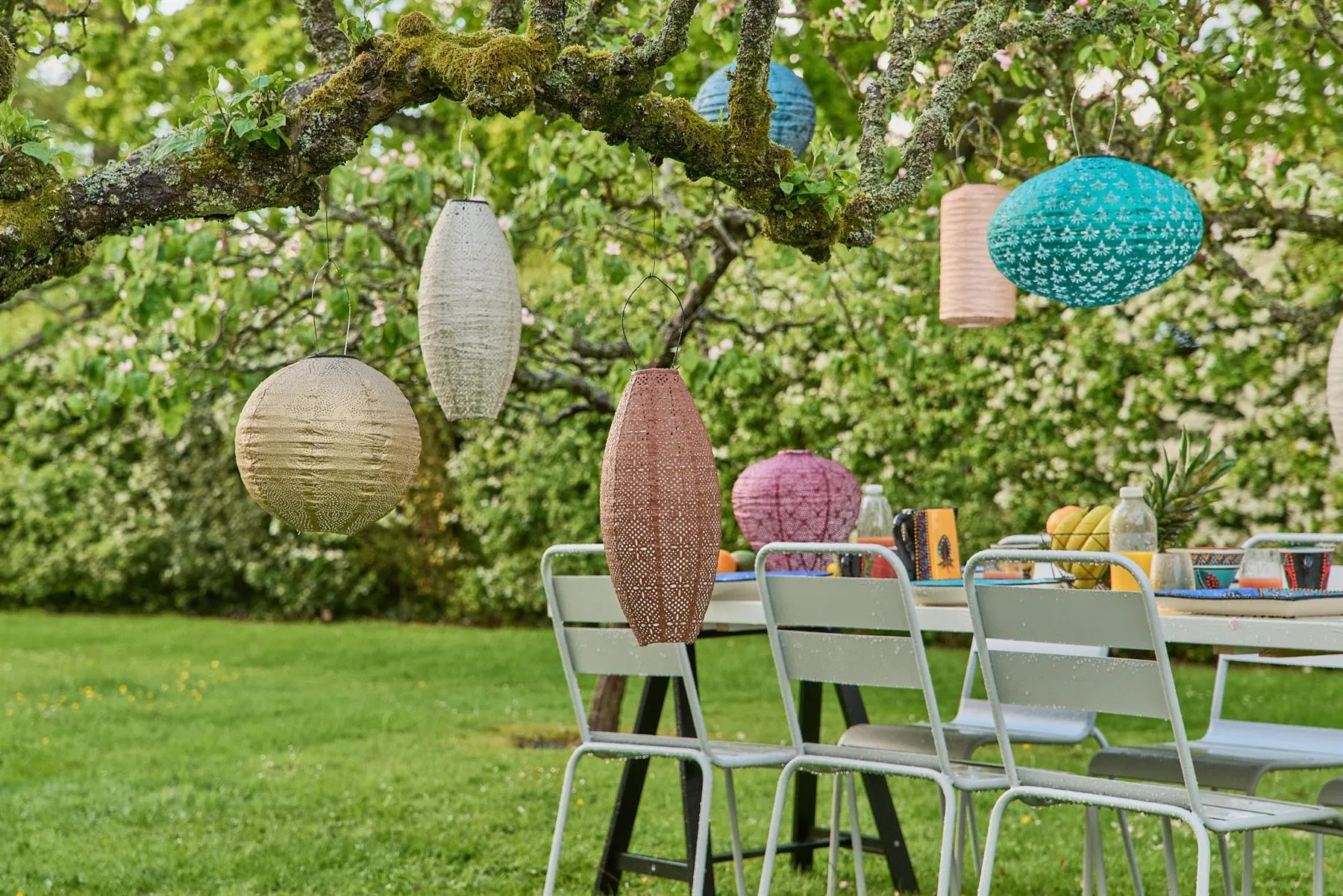 Solar Lantern - LED Outdoor Hanging & Table Light - Sold Individually - Gold Globe