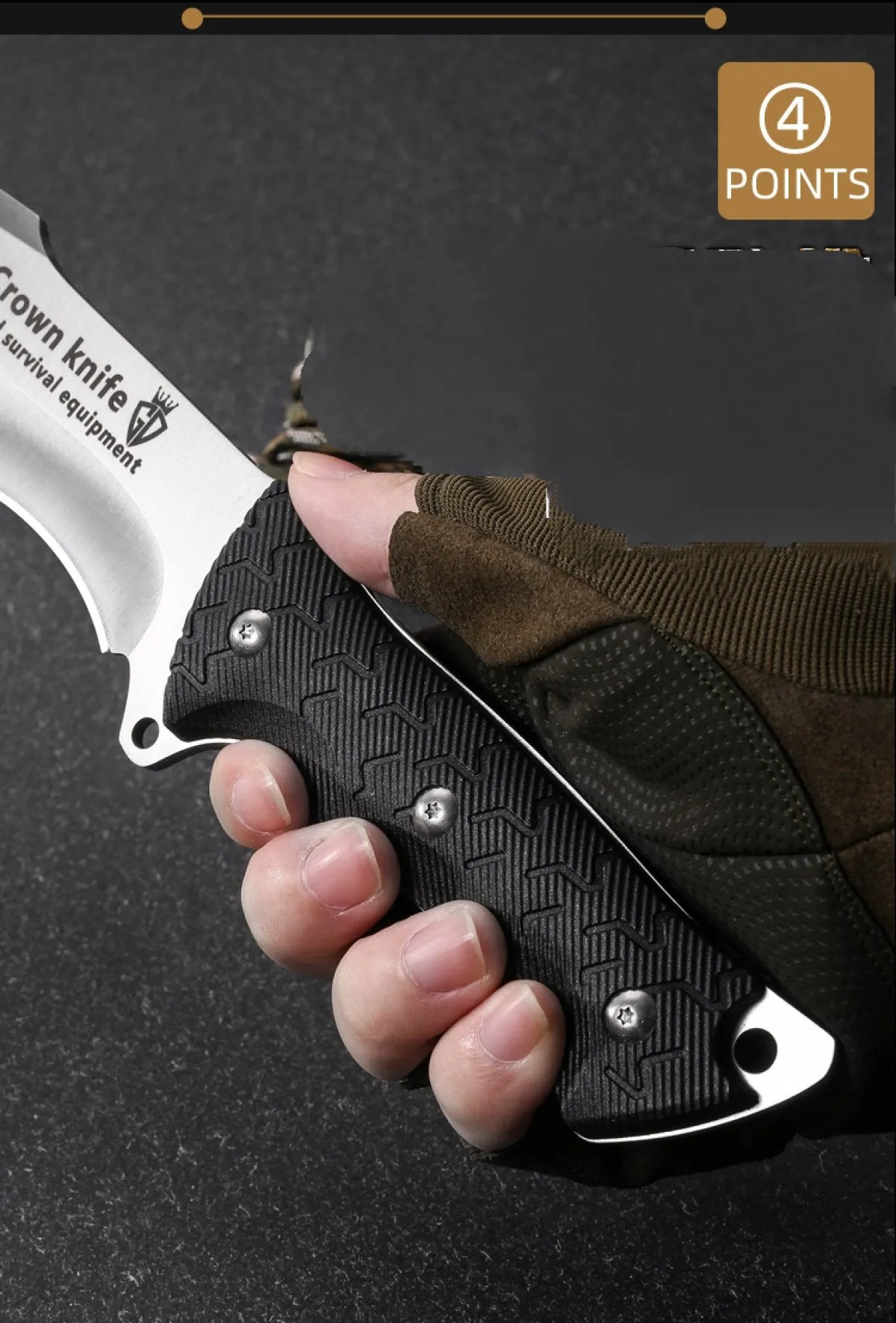 Survival Knife for Men & Women, 8.85" Full Tang Fixed Blade Camp Knife Bush Knife with Sheath for Belt, Camping Knives & Tools