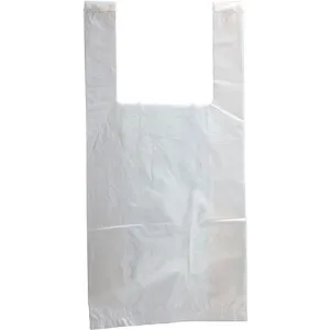 T-Shirt Grocery Bags - 8" x 4" x 16" - White