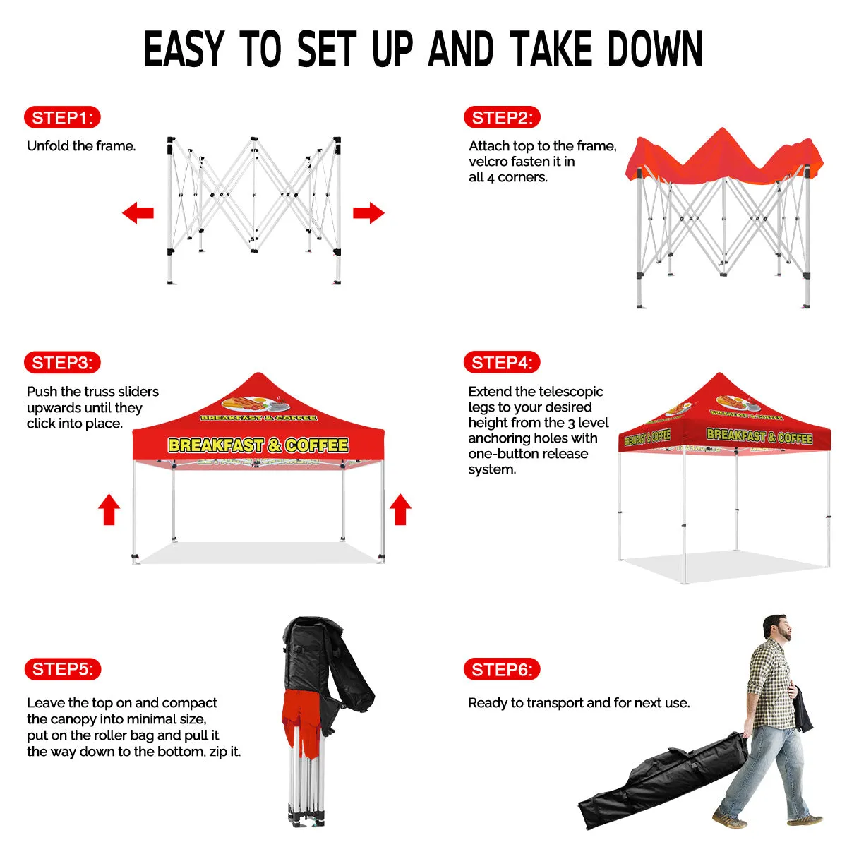 Tent for Food-Breakfast&Coffee Canopy Tent 10x10