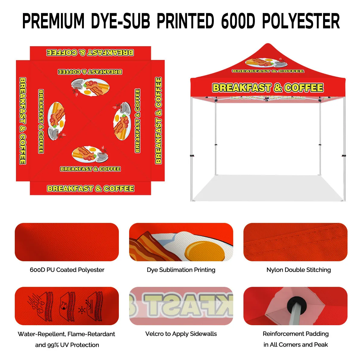 Tent for Food-Breakfast&Coffee Canopy Tent 10x10