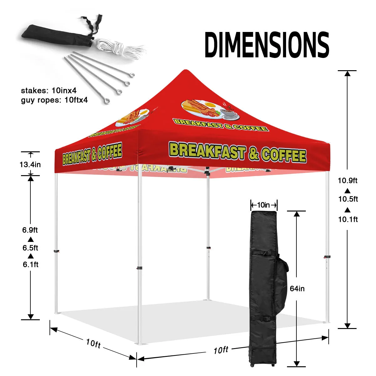 Tent for Food-Breakfast&Coffee Canopy Tent 10x10