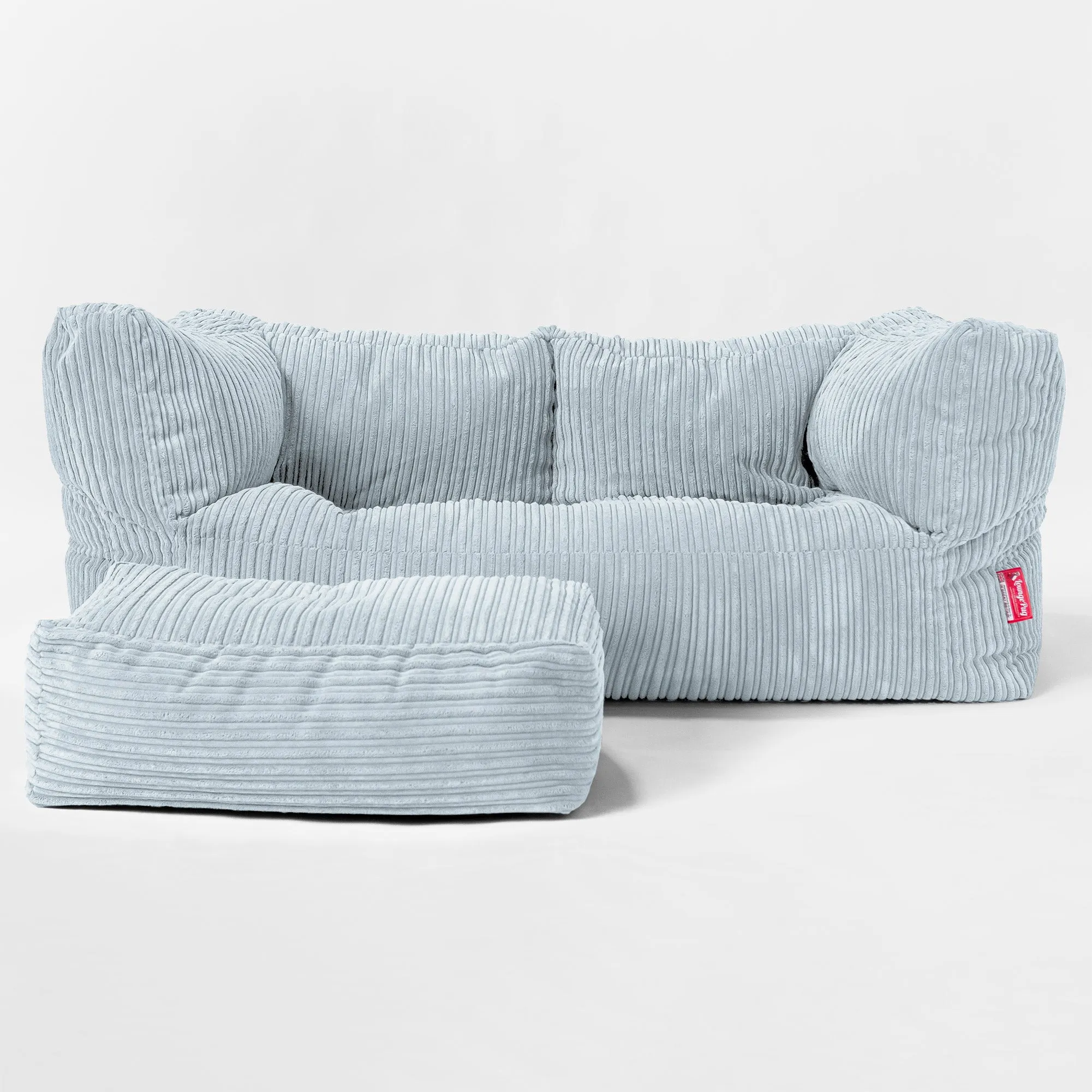 The 2 Seater Albert Sofa Bean Bag - Cord Baby Blue