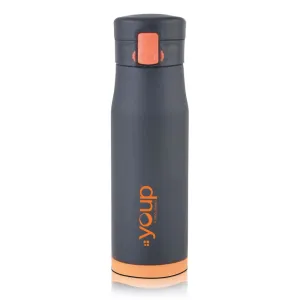 Youp Thermosteel Insulated Orange Color Water Bottle Blacky - 600 Ml
